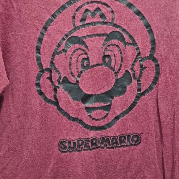 SUPER MARIO Tee Shirt - Size Large Youth - Burgundy Color - Picture 4 of 15